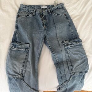 Zara Blue Cargo Jeans